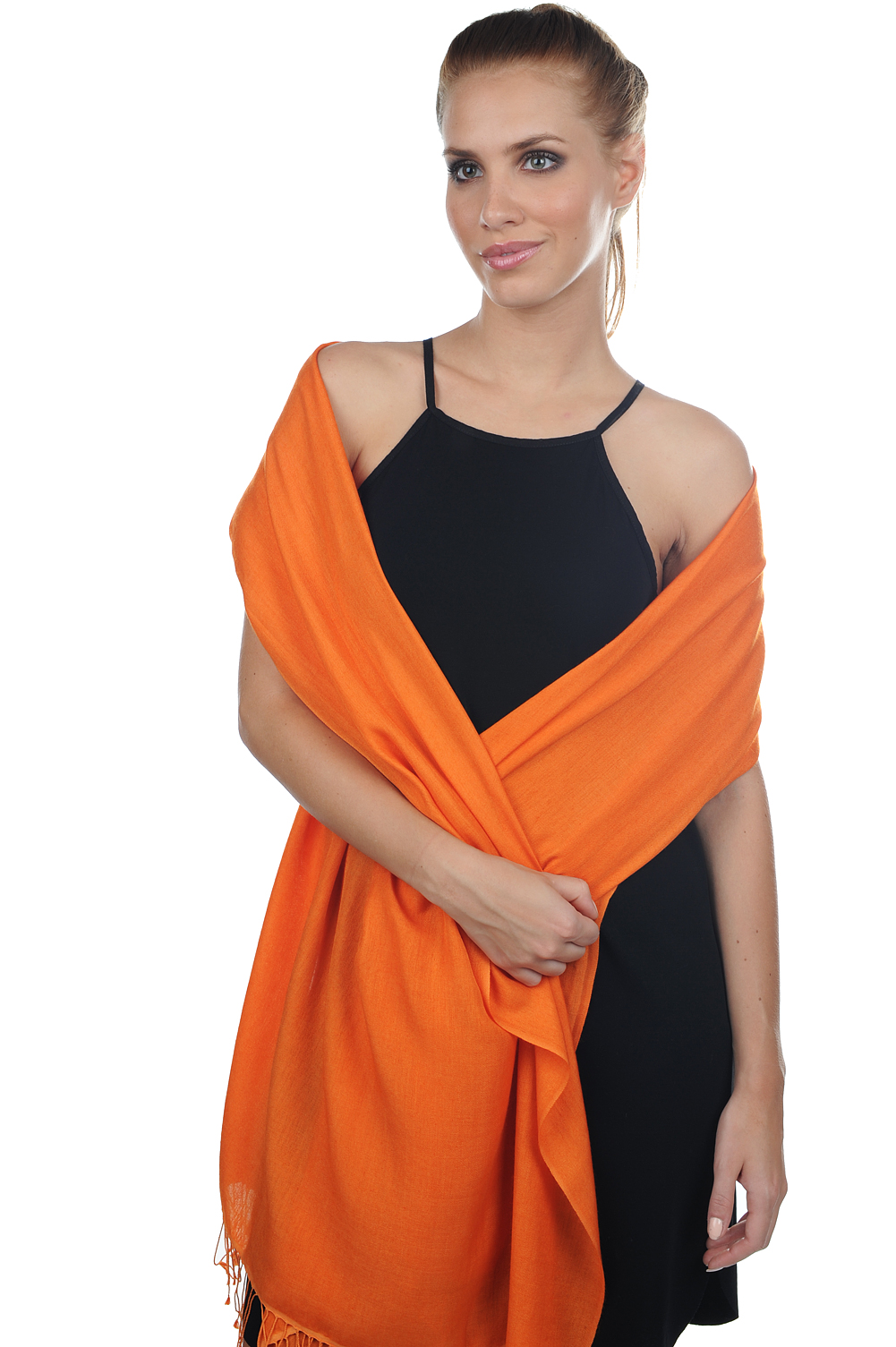 Cashmere & Silk accessories platine orange popsicle 201 cm x 71 cm